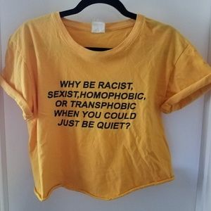 Yellow graphic cropped t-shirt